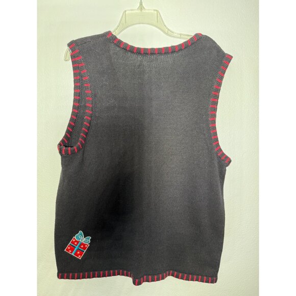 Holiday Editions Women XLarge black Christmas Sweater Vest - Picture 4 of 15